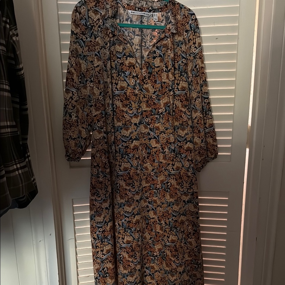Orange Bishop Sleeve Wrap Sundress for Work